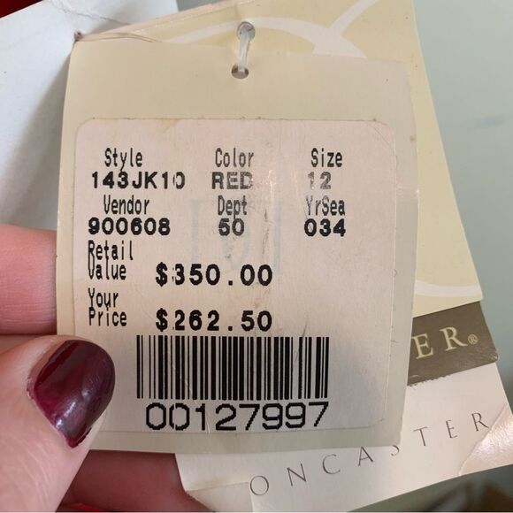 Doncaster Vintage Red rayon silk Velvet two piece suit size large - Picture 8 of 14